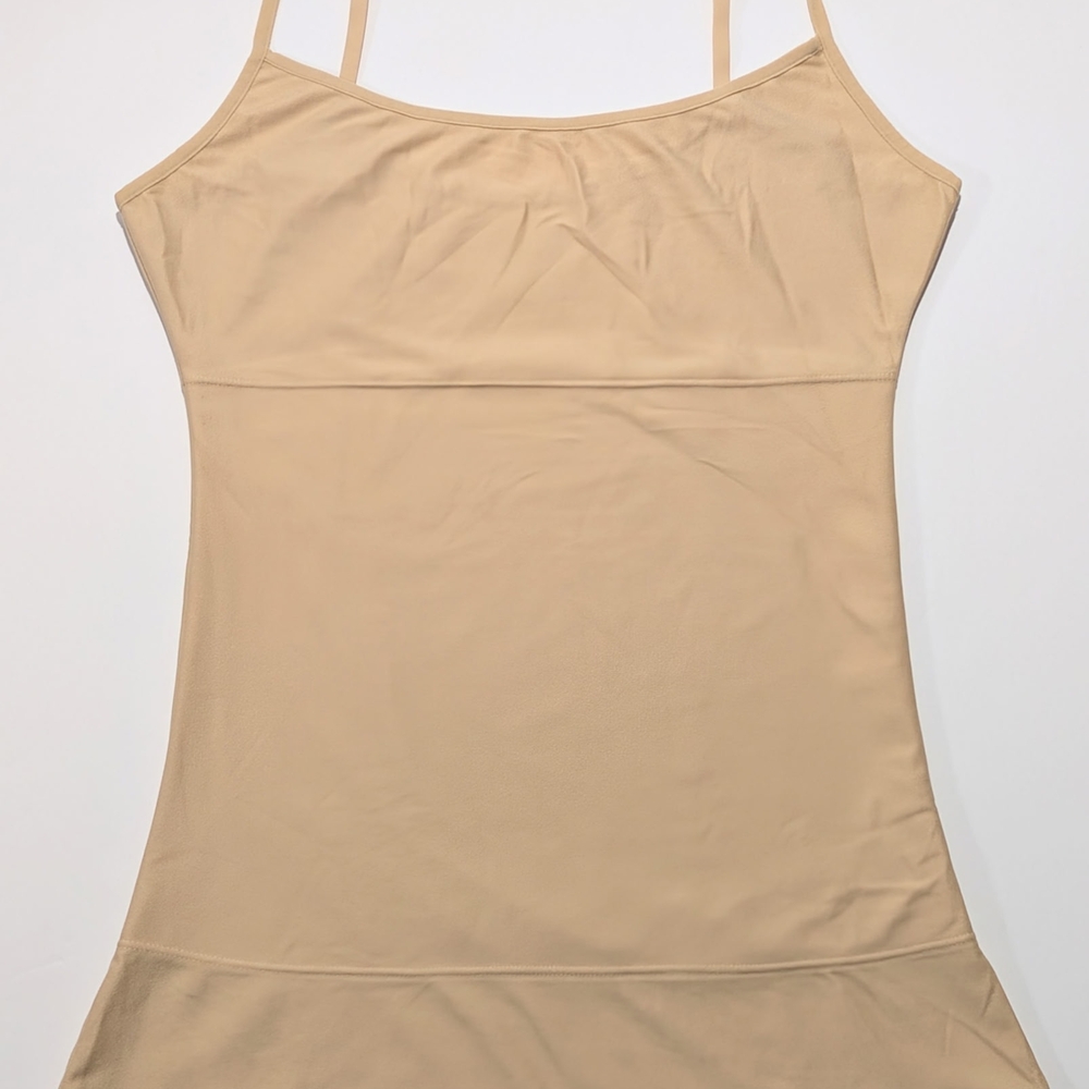 Jockey Womens Cami Shapewear Size M Beige Midriff Tamer Slimming Tank Adjustable